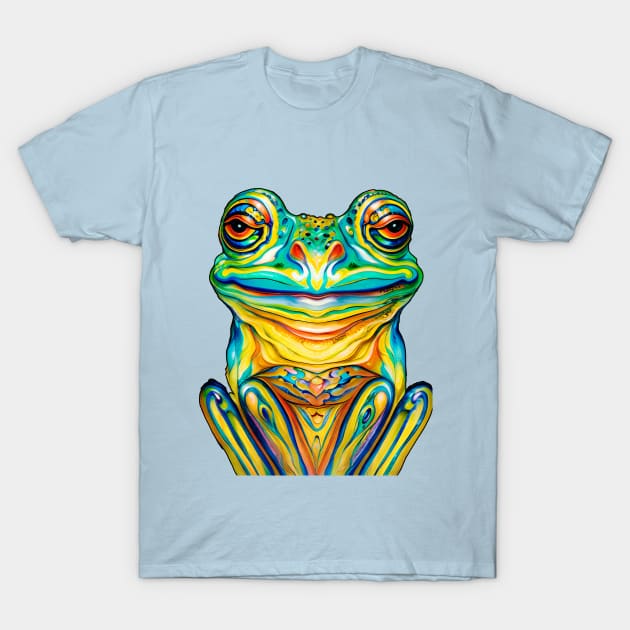 Froggy Animal Spirit (11.2) - Trippy Psychedelic Frog T-Shirt by TheThirdEye